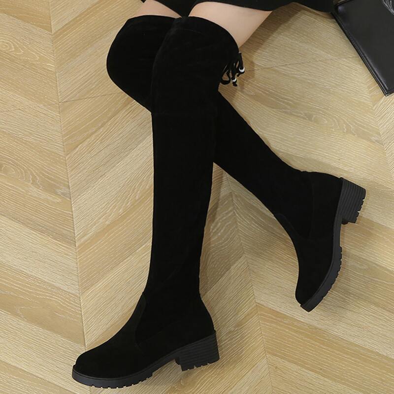 

Chunky Heeled Over The Knee Boots, Black