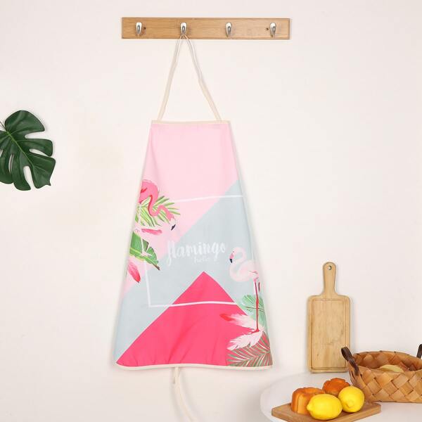 

Flamingo Print Apron, Multicolor