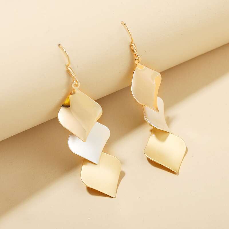 

Geo Tassel Drop Earrings, Gold