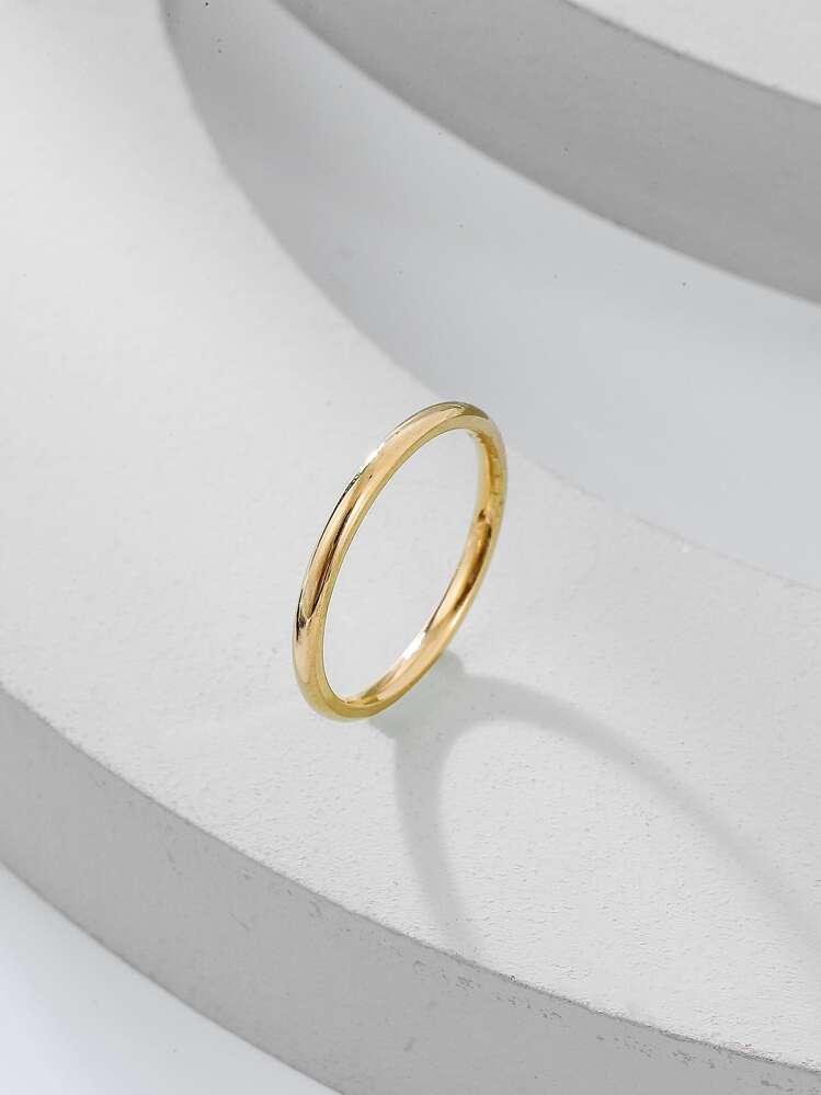 Metal Simple Ring - Yellow Gold - View 1