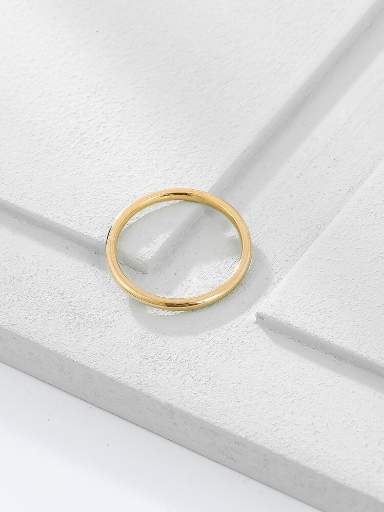 Metal Simple Ring - Yellow Gold - View 2