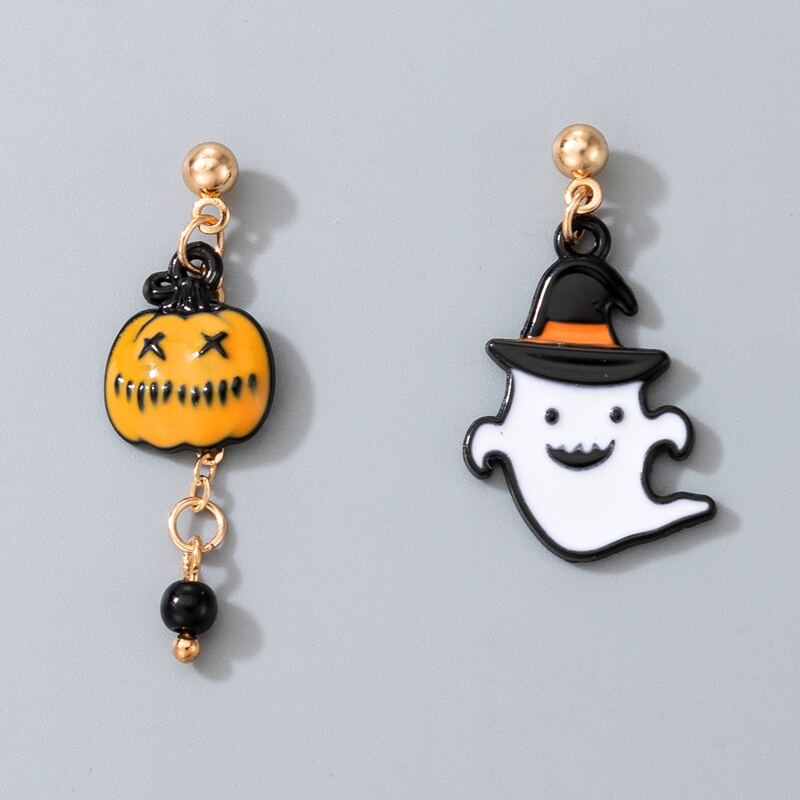 

Halloween Ghost & Pumpkin Drop Earrings, Multicolor