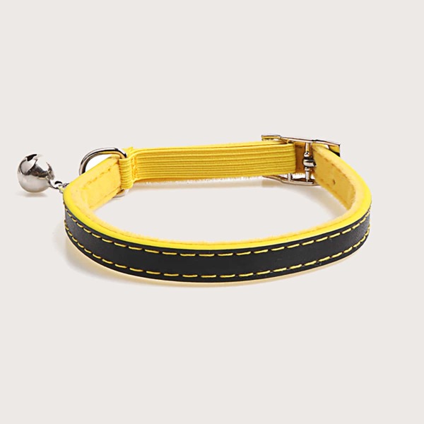 

1pc Bell Charm Cat Collar, Black