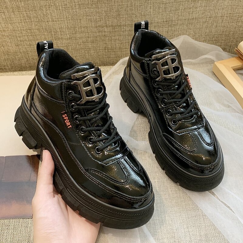 

Letter High Top Chunky Sneakers, Black