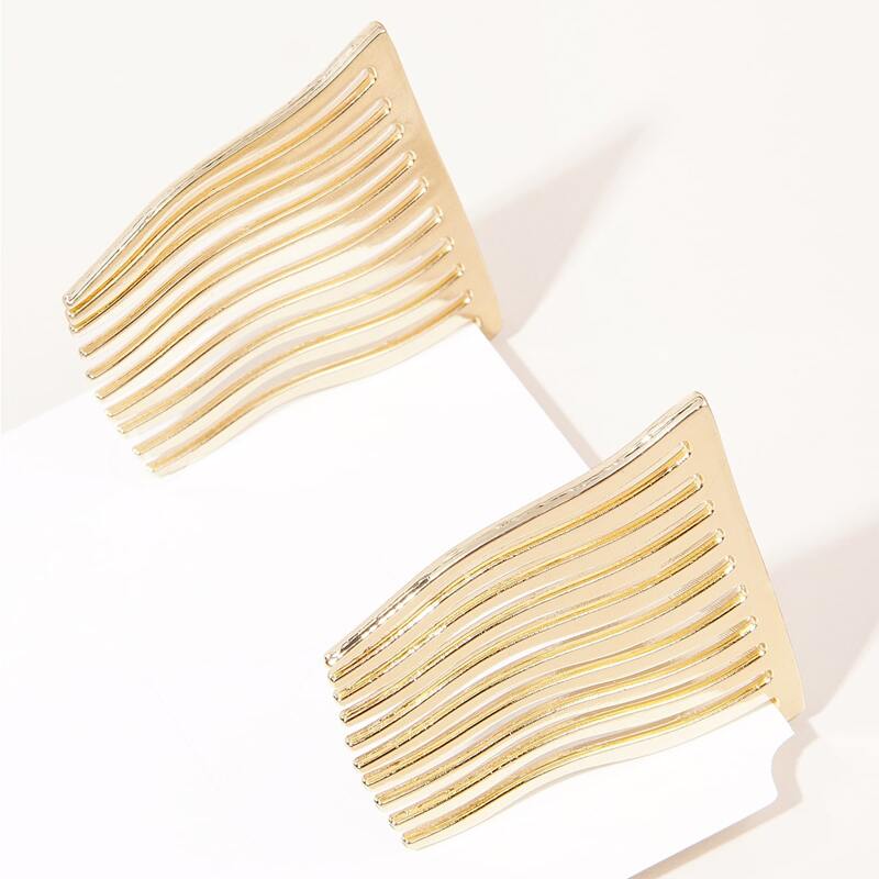 

2pcs Metal Hair Pin, Gold