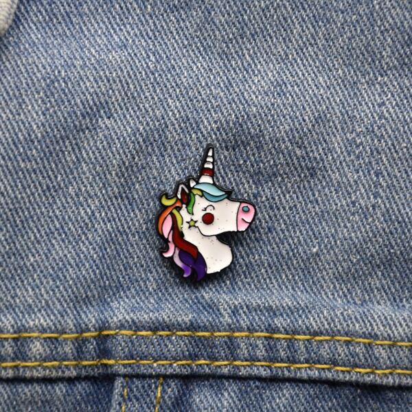

Cartoon Unicorn Brooch, Multicolor
