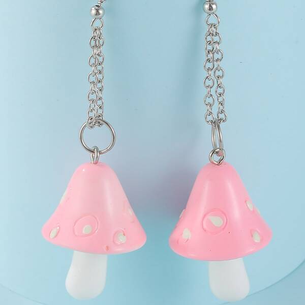 

Mushroom Charm Drop Earrings, Multicolor