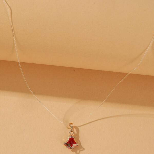

Rhinestone Pendant Necklace, Multicolor