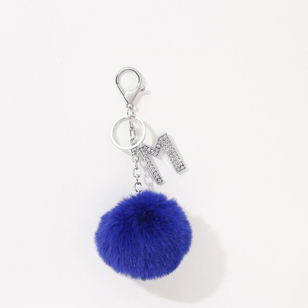 

Pom-pom Pendant Keychain, Royal blue
