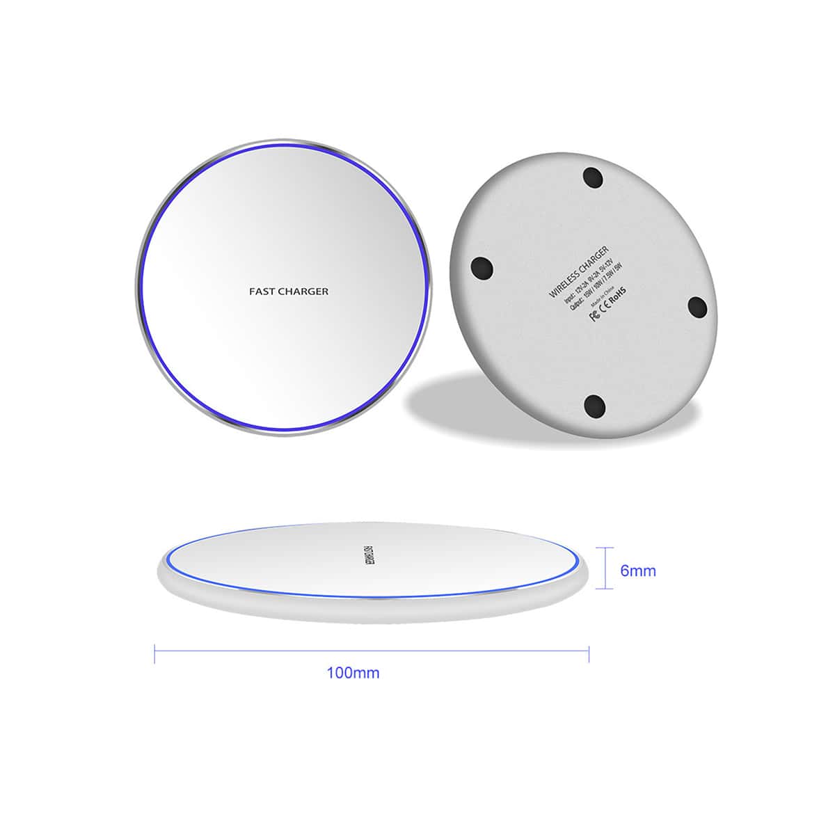 

1pc Random Wireless Charging Pad, Black and white
