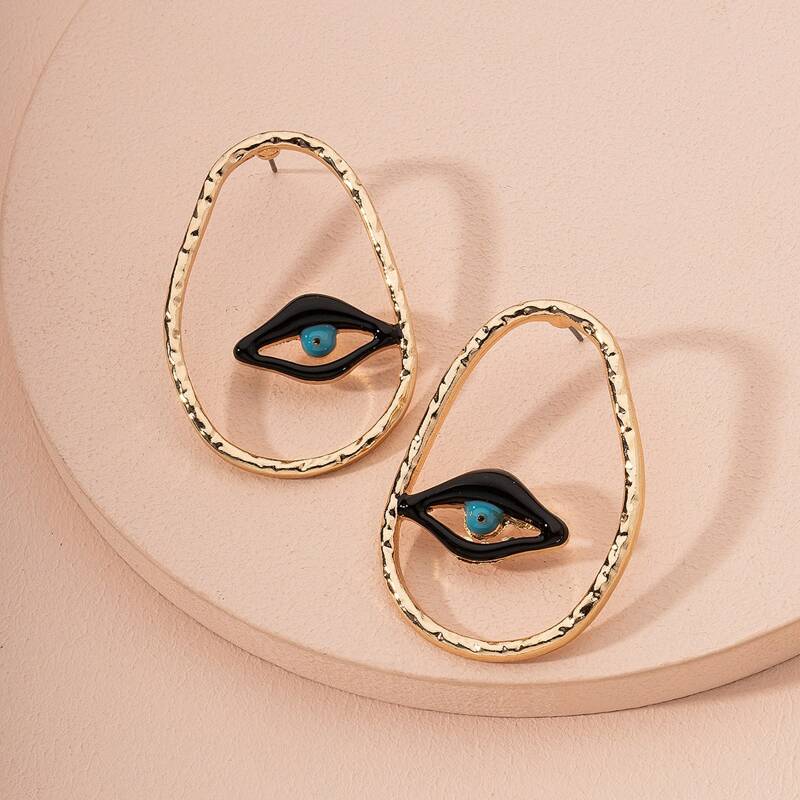 

Creative Hollow Geo Earrings, Multicolor