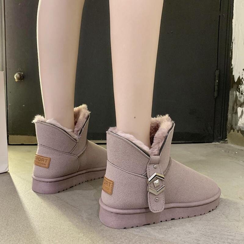 

Solid Studded Snow Boots, Pastel dusty pink