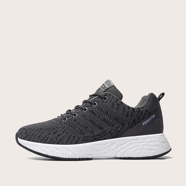 

Men Lace-up Front Wide Fit Sneakers, Grey