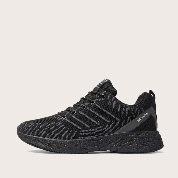 

Men Lace-up Front Wide Fit Sneakers, Black