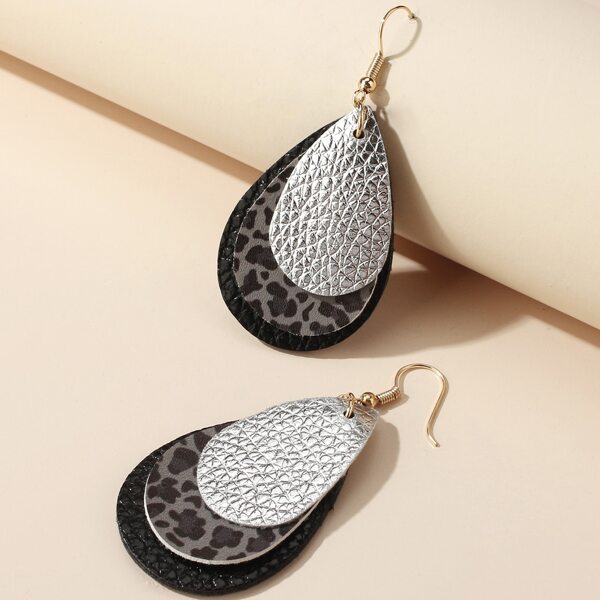 

Leopard Pattern Waterdrop Drop Earrings, Multicolor