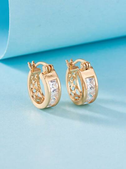 أقراط طوق بحجر الراين