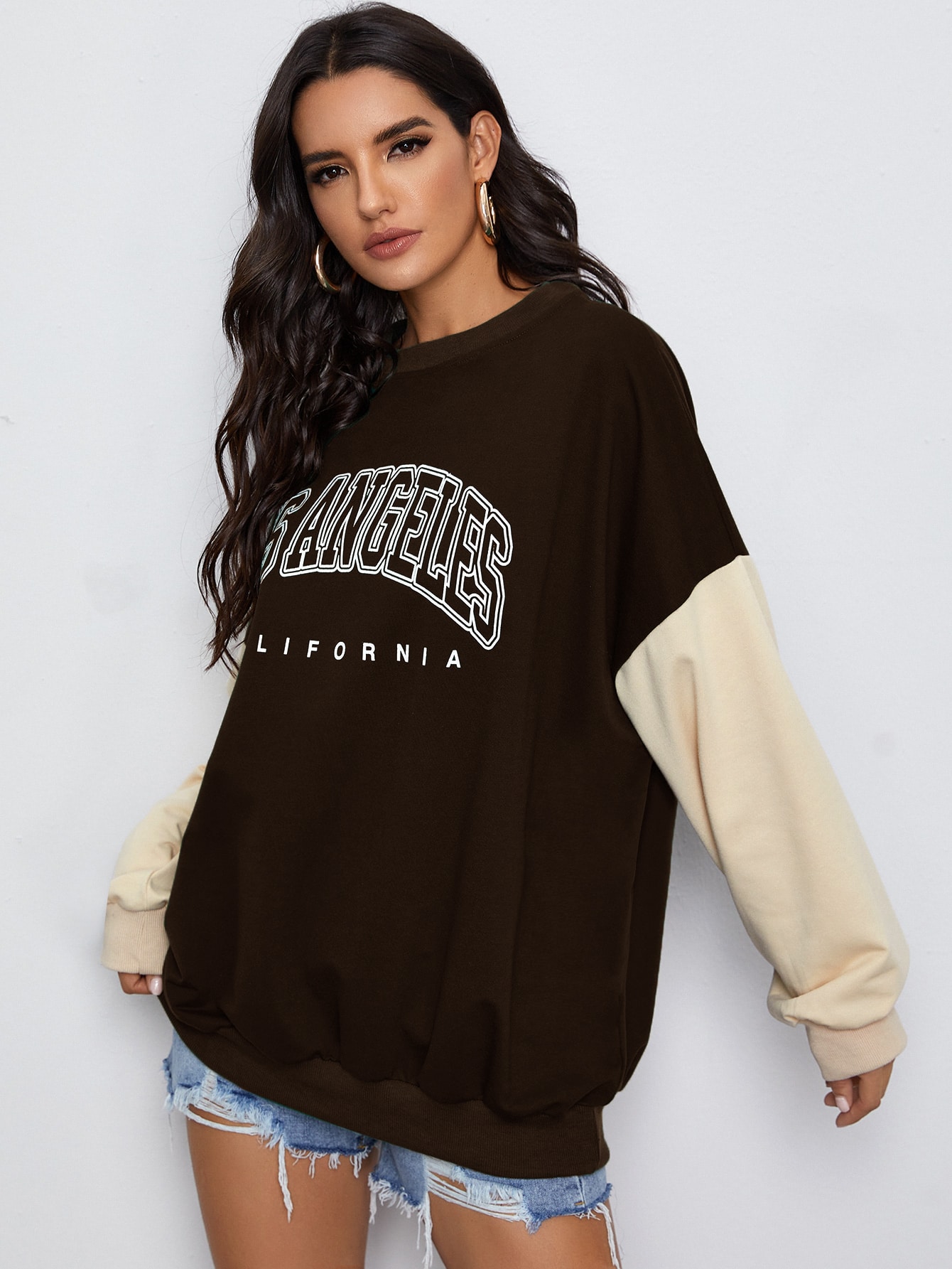 Letter Graphic Drop Shoulder Sweatshirt thumbnail