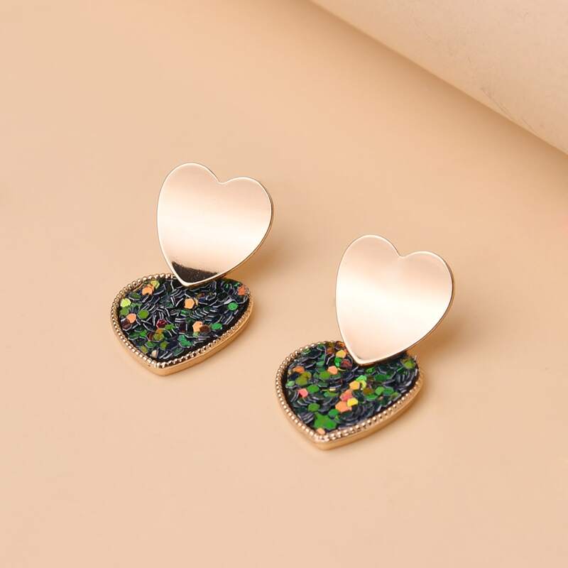 

Heart Decor Drop Earrings, Multicolor