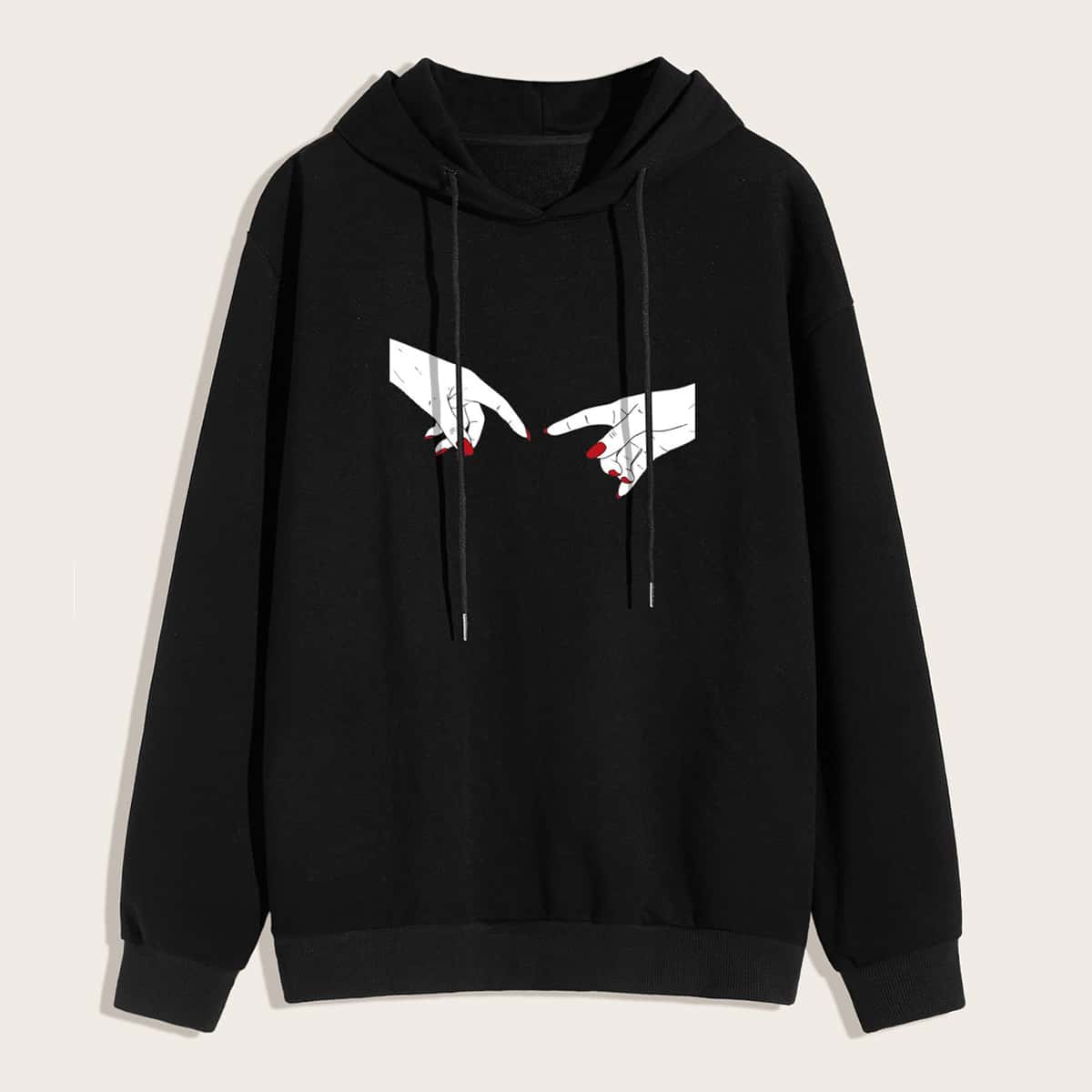 

Guys Hand Graphic Hoodie, Black