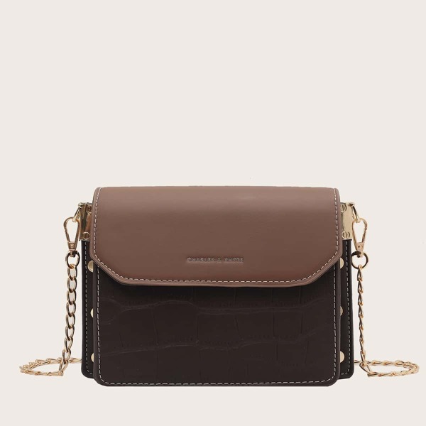 

Two Tone Crossbody Bag, Brown