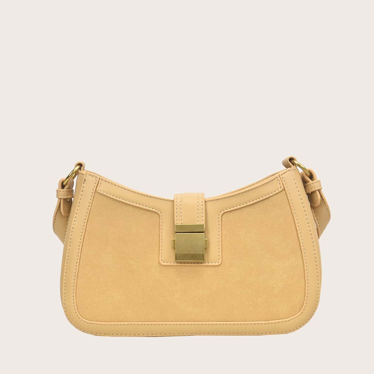 

Metal Lock Shoulder Bag, Yellow