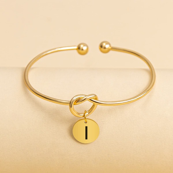 

Round Charm Cuff Bracelet, Gold