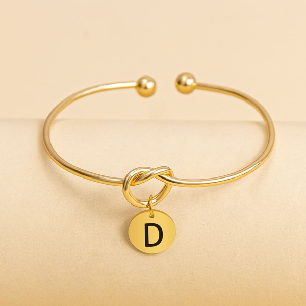 

Round Charm Cuff Bracelet, Gold