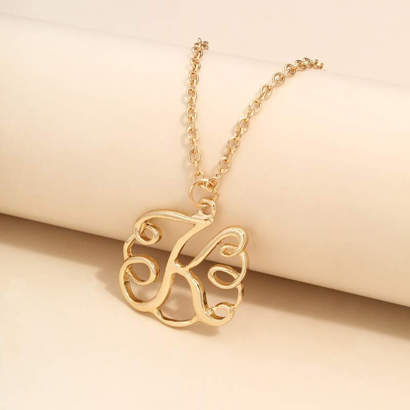 

Abstract Letter Charm Necklace, Gold