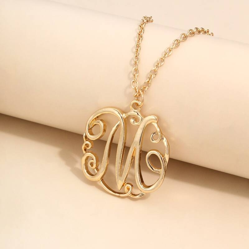 

Abstract Letter Charm Necklace, Gold