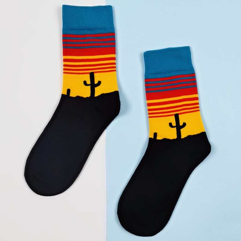 

Striped Crew Socks, Black