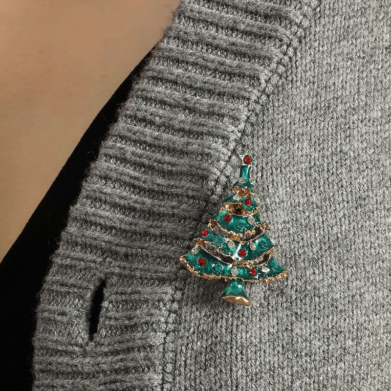 

Christmas Tree Design Brooch, Green