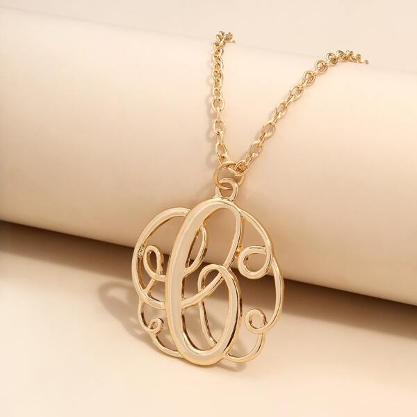 

Abstract Letter Charm Necklace, Gold
