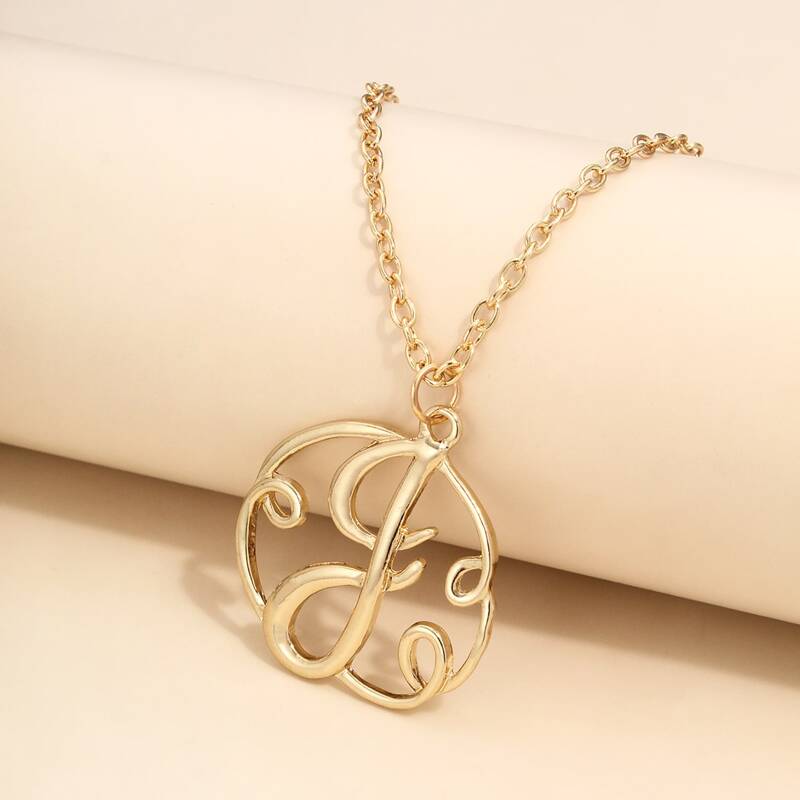 

Abstract Letter Charm Necklace, Gold