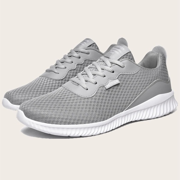 

Men Lace Up Front Mesh Sneakers, Light grey