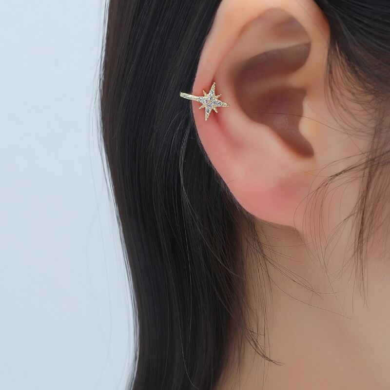 

Rhinestone Decor Ear Cuff, Gold