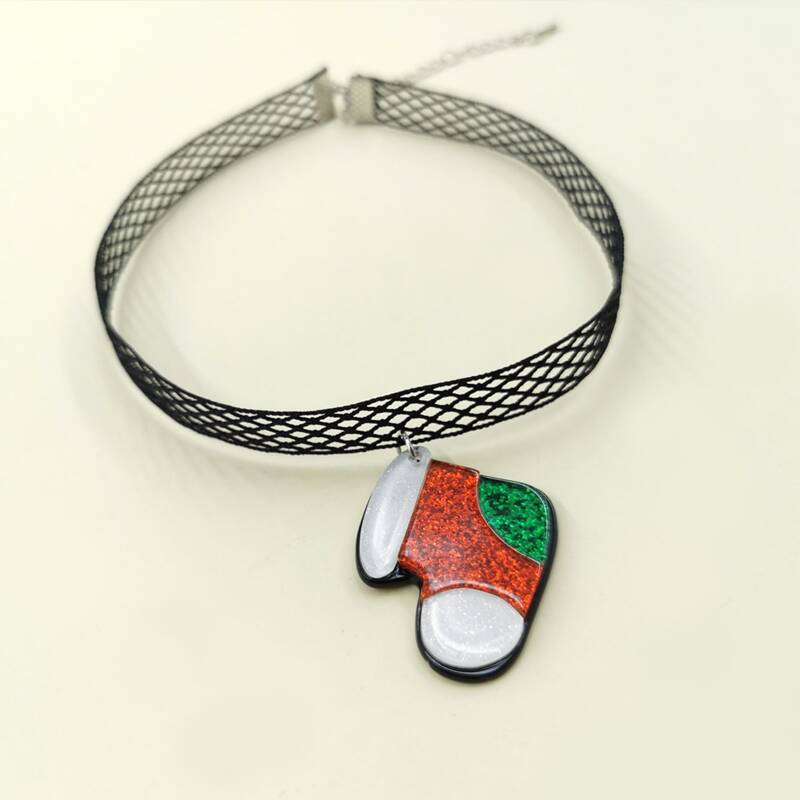 

Christmas Socks Charm Necklace, Multicolor
