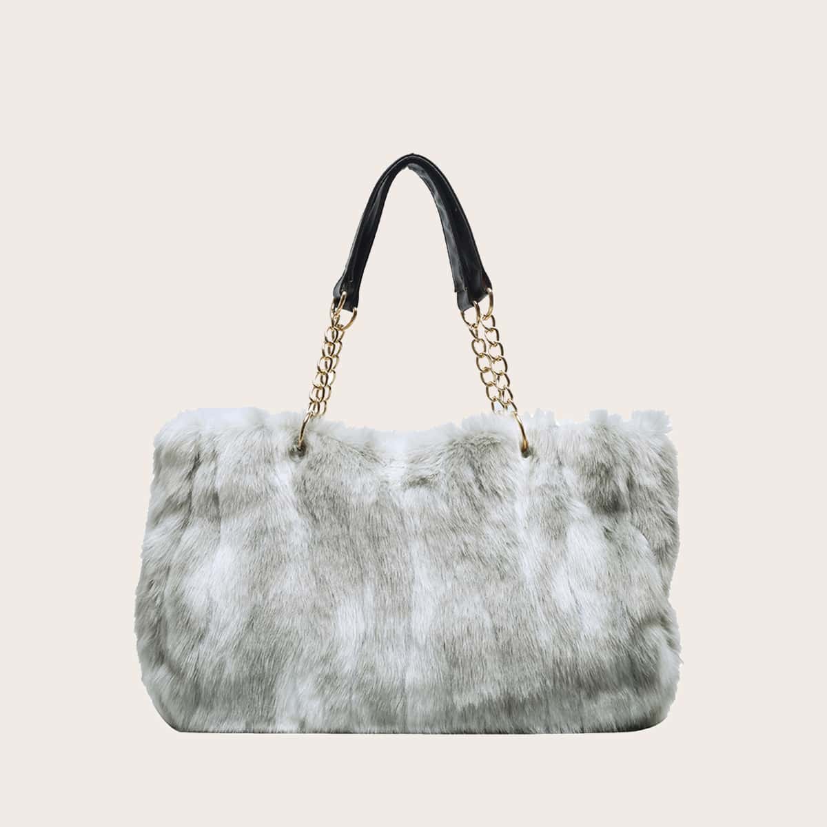 

Fluffy Tote Bag, Grey