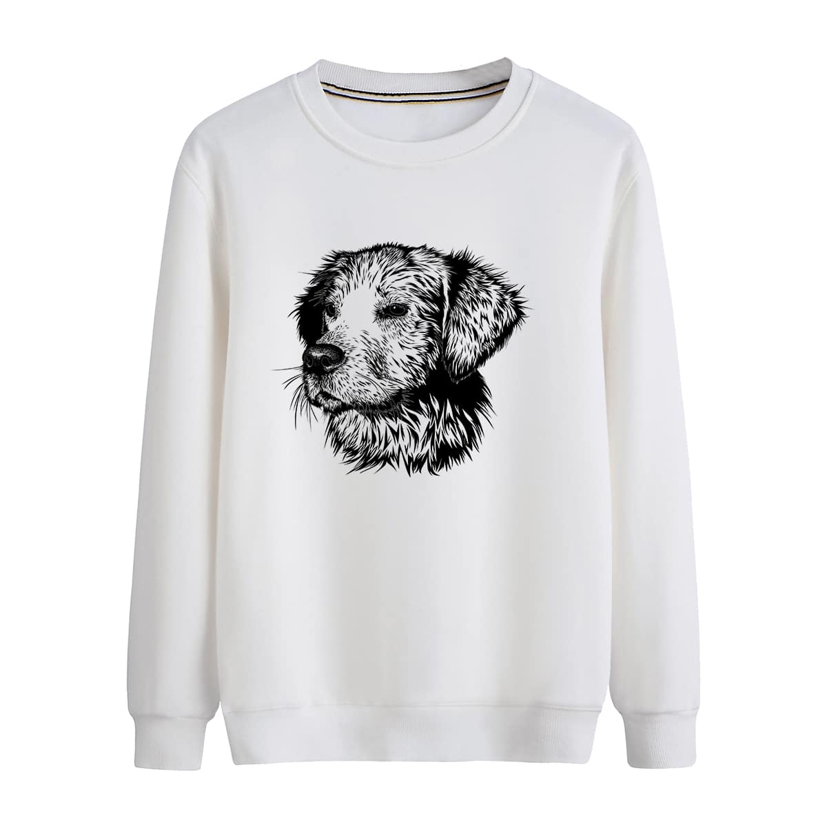 

Men Dog Print Sweatshirt, White