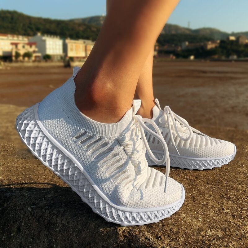 

Lace-up Decor Wide Fit Sneakers, White