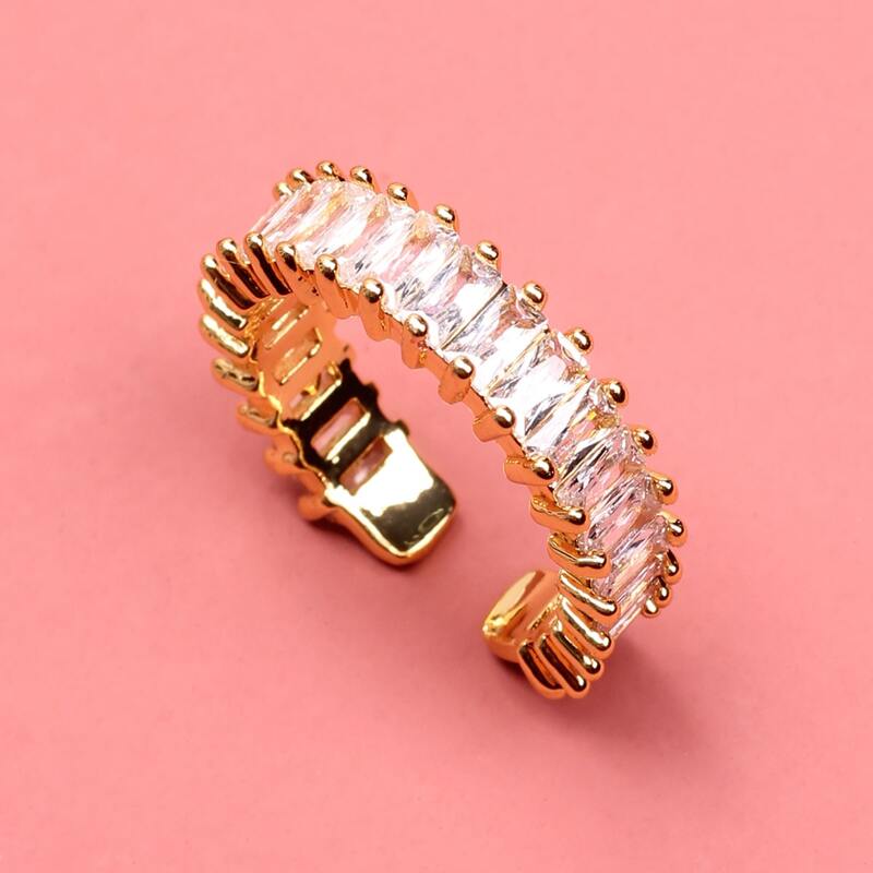 

Rhinestone Decor Ring, Gold