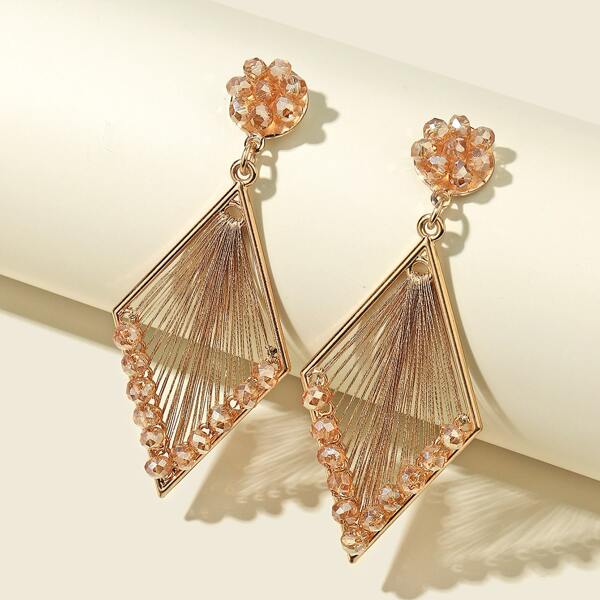 

Woven Geo Drop Earrings, Khaki