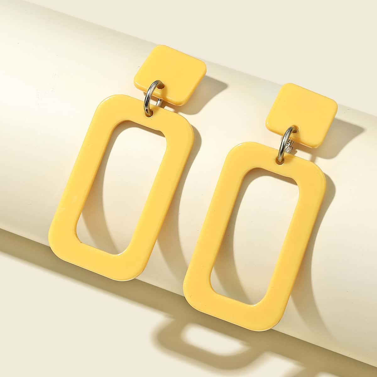 

Geo Design Drop Earrings, Yellow