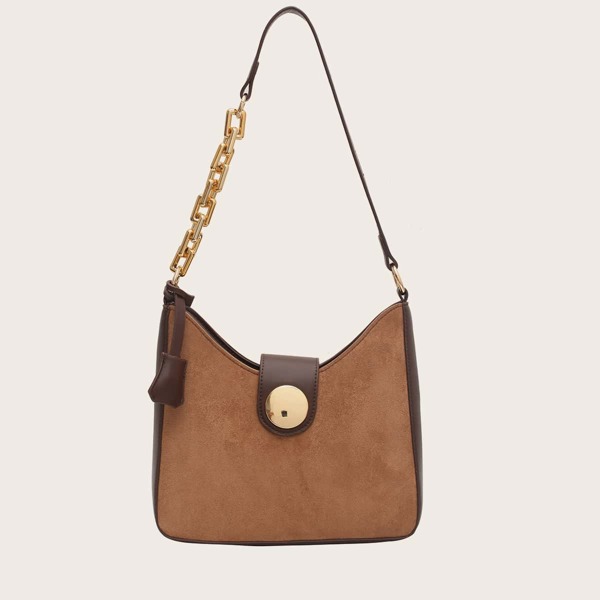 

Two Tone Shoulder Bag, Brown