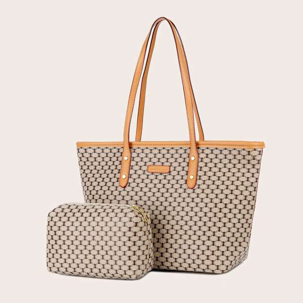 

Graphic Tote Bag, Khaki