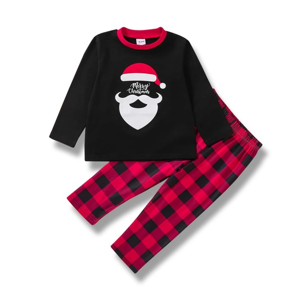 

Toddler Girls Christmas Tee With Gingham Pants, Multicolor