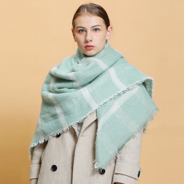 

Raw Hem Scarf, Green