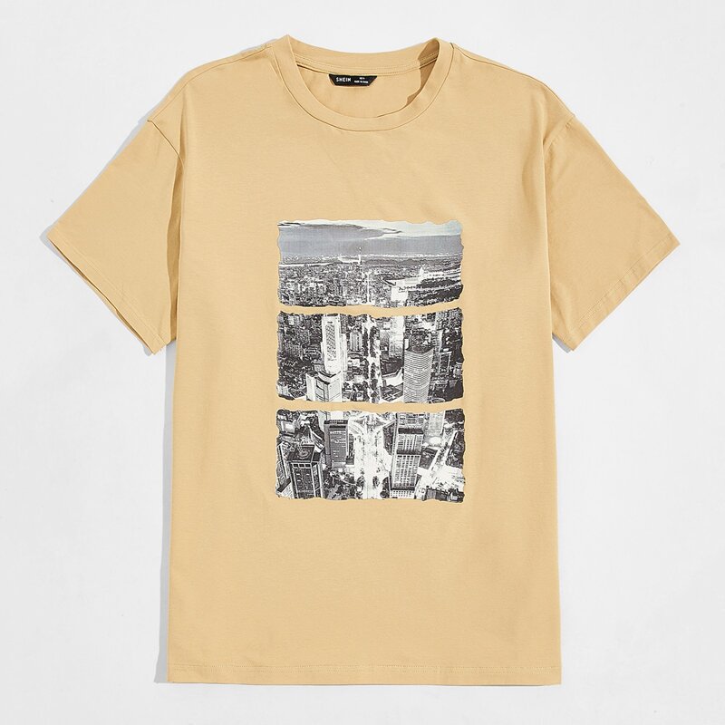 

Guys Picture Print Tee, Khaki