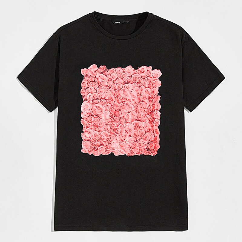 

Guys Floral Pattern Tee, Black