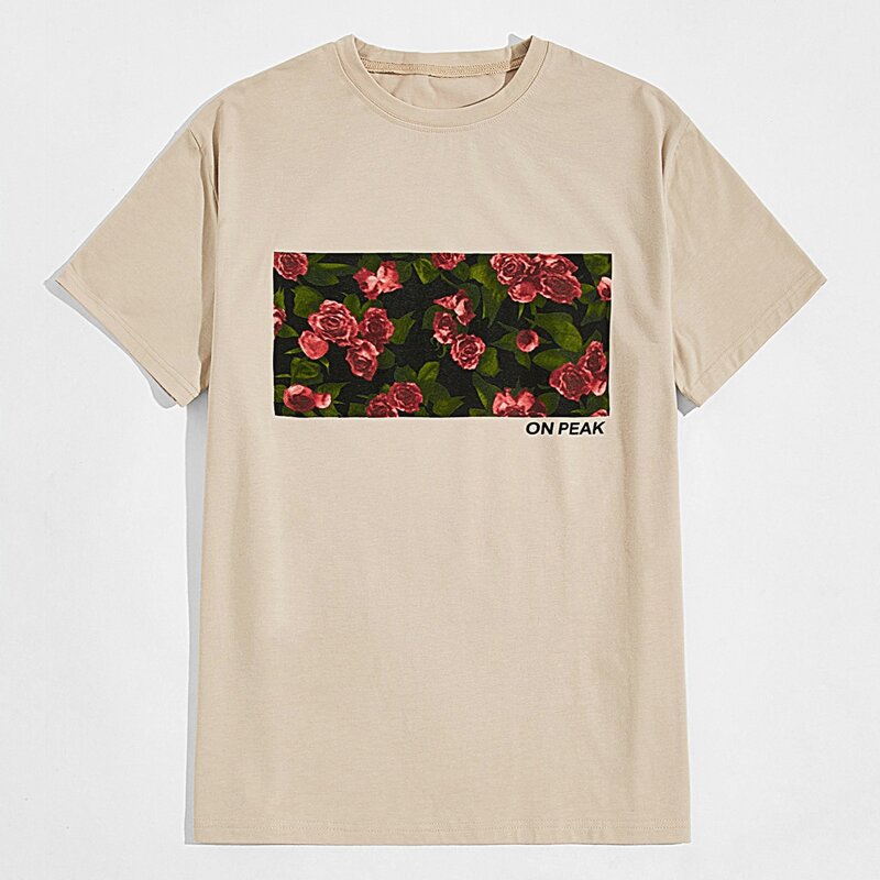 

Guys Floral Pattern Tee, Khaki