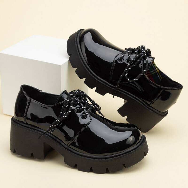 

Chunky Sole Lace-up Shoes, Black